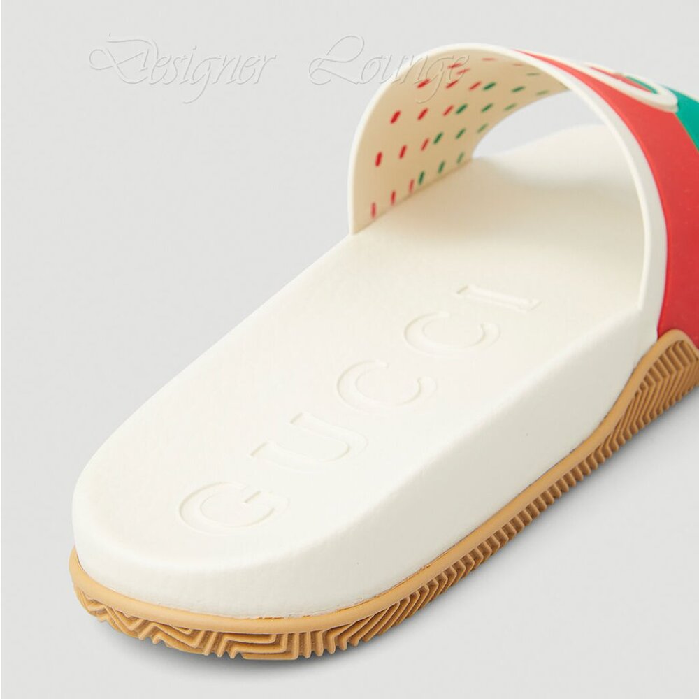 SOLD! NEW GUCCI Women's Agrado Interlocking G Logo Cream Rubber Slides EU 37 - Picture 13 of 16